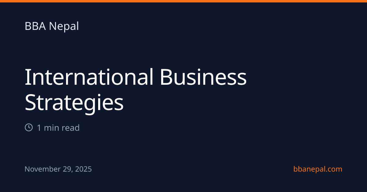 International Business Strategies