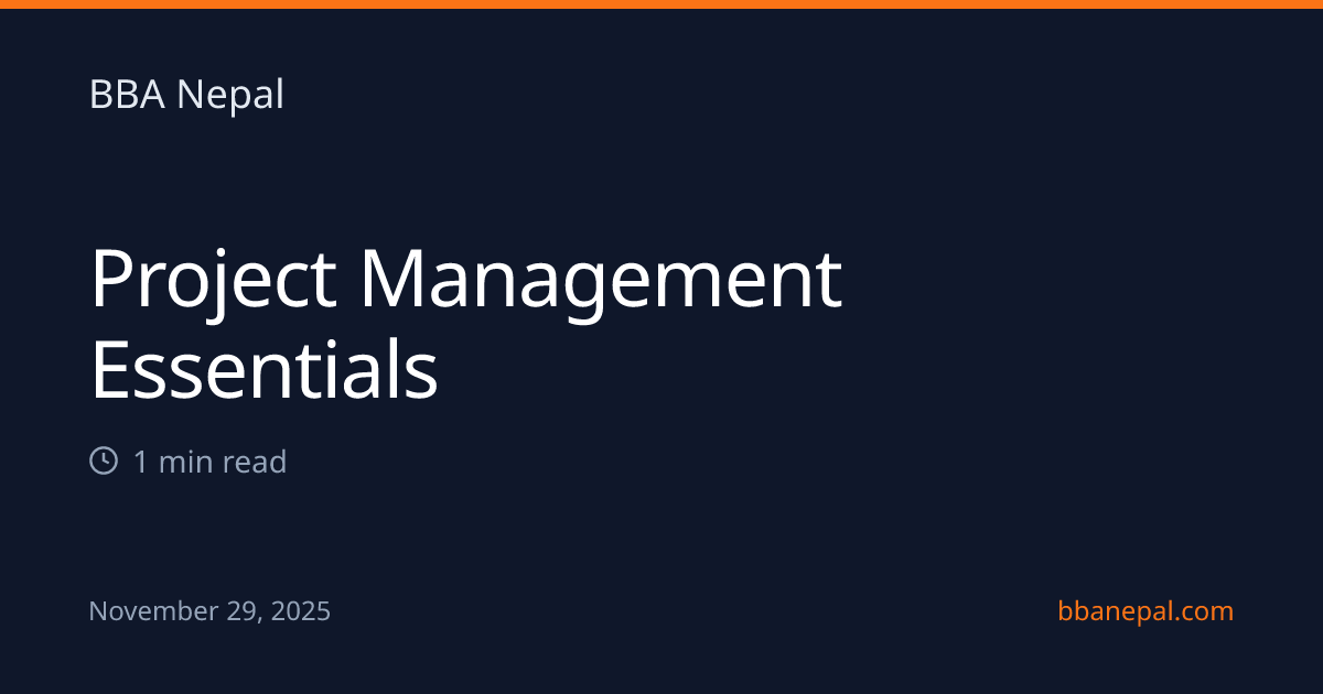 Project Management Essentials